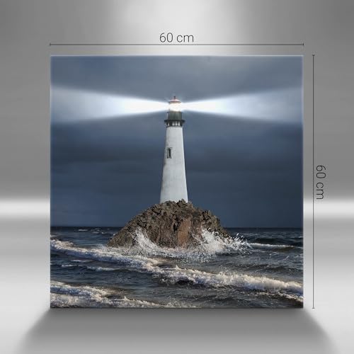 Tableaux 60x60cm Phare Wallfluent Décoration Murale Peinte d'Art - 4