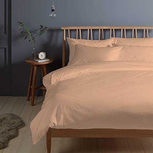 Pizuna 400 Fadenzahl aus Baumwolle Bettwäsche Pfirsich Quarz, 100% Langstaple Baumwolle Bettbezug und Kissenbezug, 100% Baumwolle Mako Satin 2-Teilig Bettwäscheset 140x200 + 70x90 Pfirsich Quarz