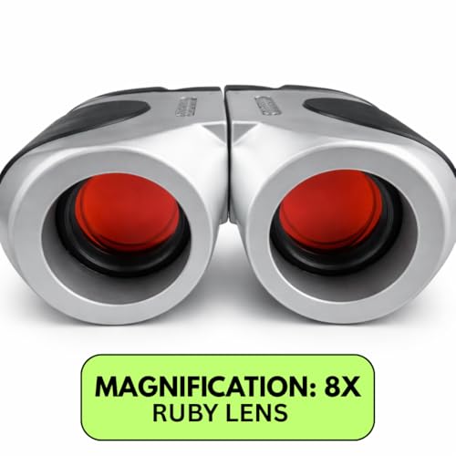 Hunter 8X Mini Binoculares Compactos 21mm Ruby Lentes miniatura 3