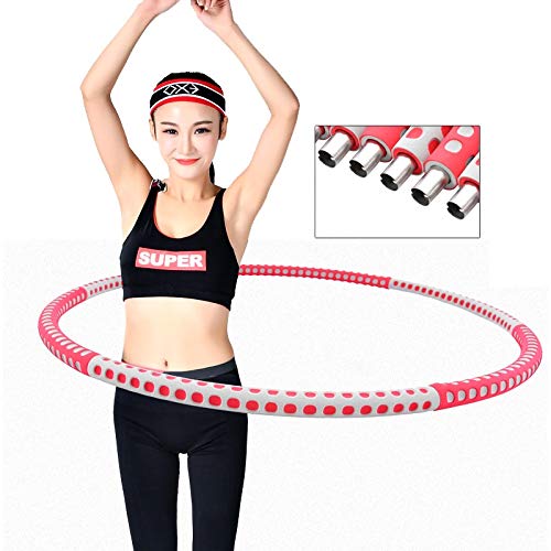 Abnehmbare 6 Abschnitte Schaumstoff Edelstahl Sport Hoop Home Übung Fitness dünne Taille Fitness Kreis Ausrüstung