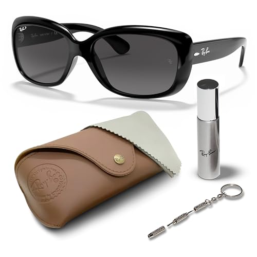 Ray-Ban RB4101 Jackie Ohh Polarized Butterfly Shape Sunglasses With Eyewear Kit Bundle - High Bridge Fit - Ideal Formal and Casual Eyewear - Beach Sunglasses