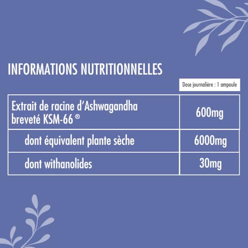 Ashwagandha Bio KSM-66 Nutrivie - 20 Ampoules – vue 7