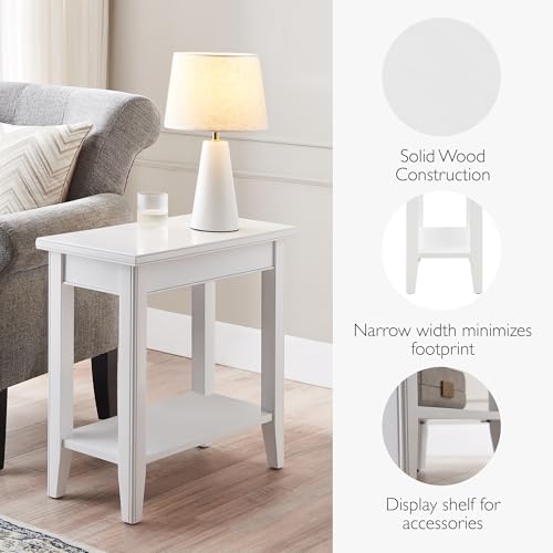 Image of Leick Home Laurent End Table, 12 inch, White