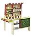 Produktbild roba Kaufladen 'Marktstand', Kinder Kaufmannsladen inkl, Kaufladenzubehör, Holz bunt, Verkaufsstand mit Tafel, Theke, Seitentheke & Markise