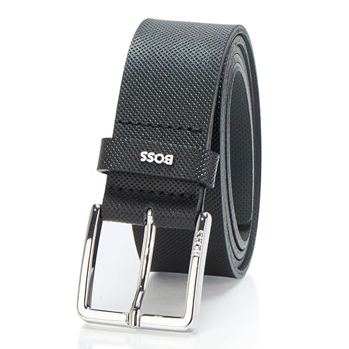 BOSS, Printed Leather Casual Belt, Catfish Black, 40