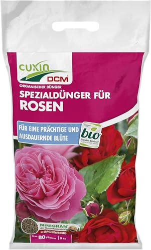 CUXIN DCM Spezialdünger für Rosen & Blumen - Spezialdünger - Mit MINIGRAN® TECHNOLOGY - Rosendünger - Bio - organischer Dünger - 5 kg