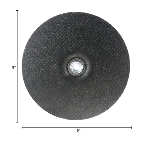 Image of Weiler 56470 9 inch X 1 /4 inch Wolverine Type 27 Grinding Wheel, A24R, 5 /8 inch-11 Nut (Pack of 10), Black