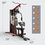 Fitvids Home Gym Equipment, Multifunctional Full Body Workout Weight Machine Station with Weight Stack, All in One Exercise Equipment with Pulley System & Seated Rowing for Home Gym Strength Training - Image 4