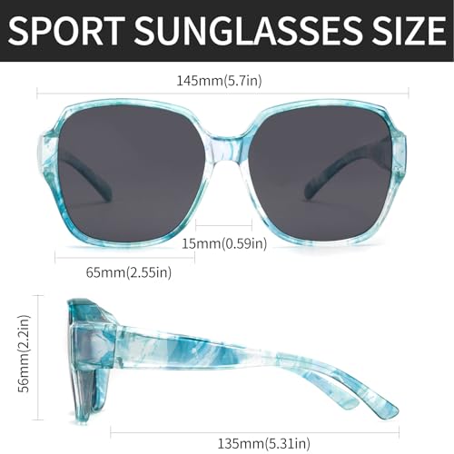 Image of JIMMY SUNSHINE Sunglasses Fit Over Glasses for Men Women Fit Over Prescription Glasses Lightweight Square Frame