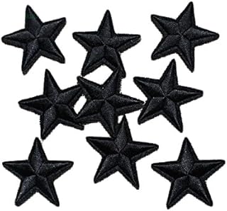 Yalulu 20pcs Black Star Iron-on Patches Sew-On Embroidered Patch Applique for DIY Clothing Crafts Embroidered Patch Badge