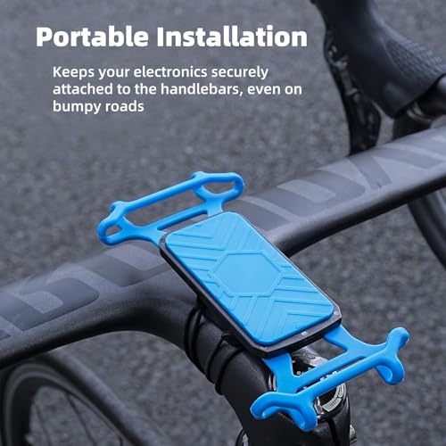 SUKOUSRAM Suporte de telefone de bicicleta, suporte de telefone de guidão de silicone com suporte, s