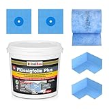 Isolbau Dichtset - Inkl. 1x Flüssigfolie PLUS (5,5 kg), 1x Dichtband (5 m), 2x Innenecken & 2x Manschetten ...