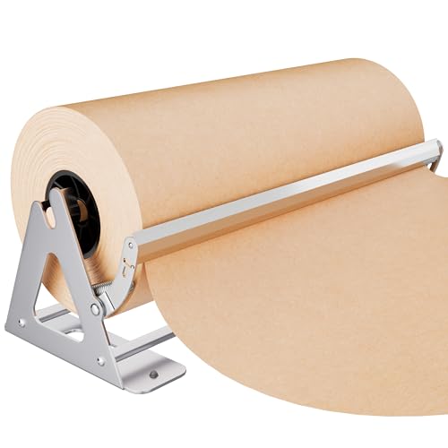 Paper Roll Dispenser and Cutter - Heavy Duty Kraft, Freezer, and Butcher Paper Dispenser - Non-Slip and Wall Mountable (24 Inches)(Up to 1000ft Rolls)