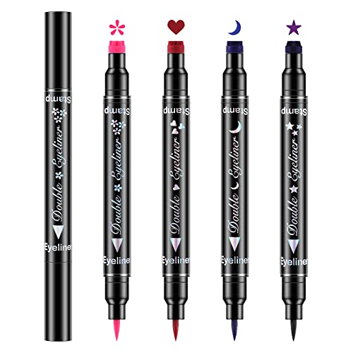 Set 4Pcs Delineador Líquido Doble Punta con Sello Colorido miniatura 1