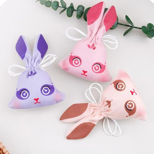10 bolsas de saco de seda con forma de conejo miniatura 5