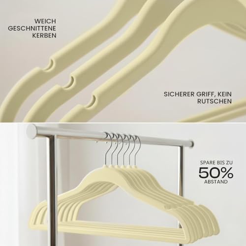 Utopia Home - Antirutsch-Kleiderbügel aus Samt - rutschfeste und strapazierfähige Kleiderbügel aus Samt - Stark genug… – Ansicht 3