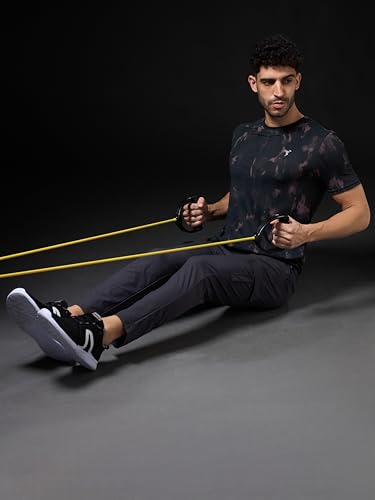 Image of TECHNOSPORT Men's 100% Polyester Regular Fit Half Sleeve Printed Crew Neck T-Shirt with Techno Dry, Anti Microbial Properties for Gym, Workout and Regular Use