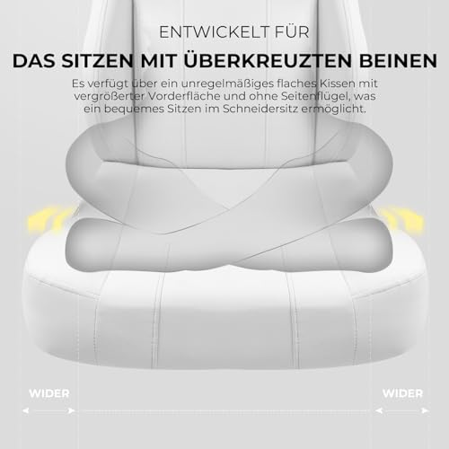 Sedia da gioco con pelle PU, sartoriale da gioco, per persone pesanti, ergonomica, inclinabile, per computer, grande e grande ufficio, con schienale alto (bianco) - Sedia gaming - Immagine 4