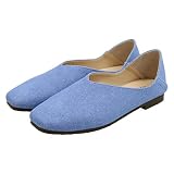 [merry schritt] [メリーシュリット] パンプス レディース ローヒール 日本製 かかとが踏める2way ブルー デニム 22.5cm MS100BLUD225