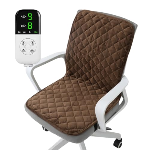 IFIKK 45x90cm Cuscino elettrico riscaldato Sedia da ufficio Tappetino riscaldante Smart Timer Cuscino riscaldante invernale Cuscino per schienale integrato