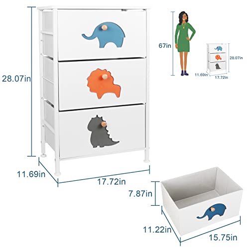 Frapow Boys Dresser With 3 Drawers, Baby Child Kids Storage Organizer Dresser With Wood Top Metal Frame For Living Room Bedroom Hallway #TOP2