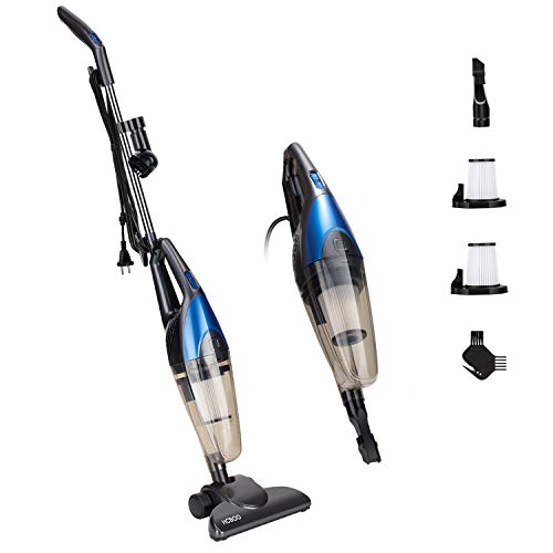 Staubsauger Beutellos mit Kabel, 15Kpa 2 in 1 Standstaubsauger, 600W Handstaubsauger ohne Beutel für Teppichen Hartboden, 6m Kabel,1L