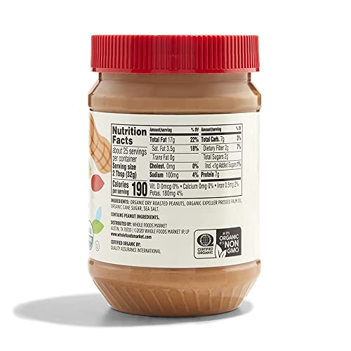 Image of 365 by Whole Foods Market Organic Creamy Peanut Butter | 28 Ounce | Pack of 2