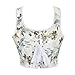 Women Vintage Floral Vest Ren Faire Corset Top Tie Strap Lace Up Back Bustier Tank Top Tight Fit Cropped Vest Dark Green