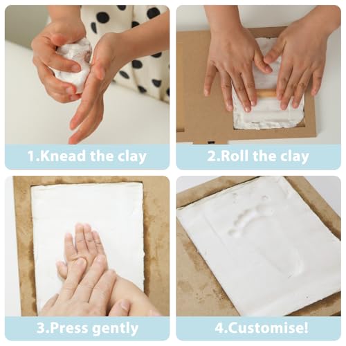 Baby Hand and Footprint Kit Makes A Great Gift Present for Birthdays, Christenings and Baby Showers, Newborn Baby Keepsake Frames - Image 4
