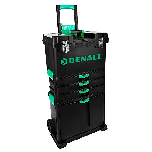 Amazon Brand - Denali Wheeled Work Center and Tool Box, Black, 29 x 46 x 82 cm