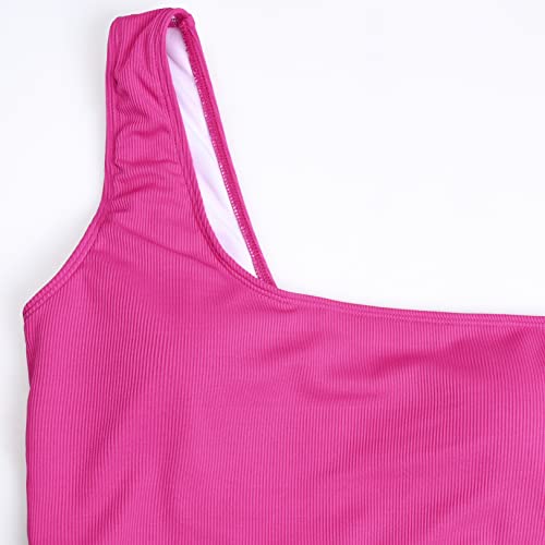 Sweetbump Maternity Bikini Swimsuit Two Pieces One Shoulder Maternity Swimwear Womens Summer Tankini Bathing Suit Rose Red S #TOP4