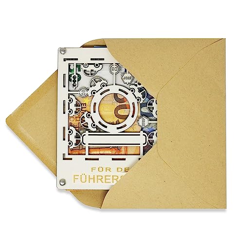 Woodland Mail Geschenk zum Führerschein - Geldgeschenke Geschenke zum neuen Auto oder Tankgutschein (aus Holz)