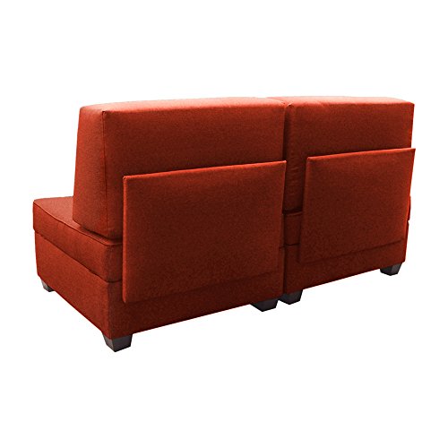 Duobed Modular Sofa Bed Rectangular Shape Multi-Functional Standard Fabric For Sleeper And Couch, Brick #TOP5