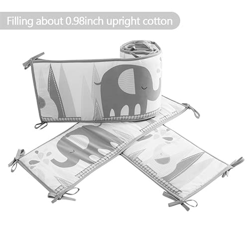 Breathable Crib Bumper Pads Baby Crib Bumpers Padded, 4 In 1 Crib Liner Bumpers, Cotton Crib 4 Side Protector Buffer Pads For Newborn Boys Girls Toddlers #TOP5