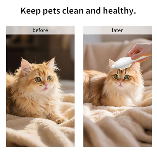 Image of Zoocozy Cat Brush for Shedding, Dog Deshedding Brush, Pet Hair Removal Tool for Puppy Pitten(White)
