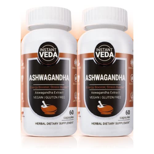 Pure Extract Ashwagandha Capsules for Men and Women | For Energy Strength and Stress Relief - Pack of 2