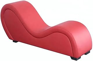 Poppins HOME S-Shape Love Sofa Modern Loveseats Yoga Chaise lounge (Red)