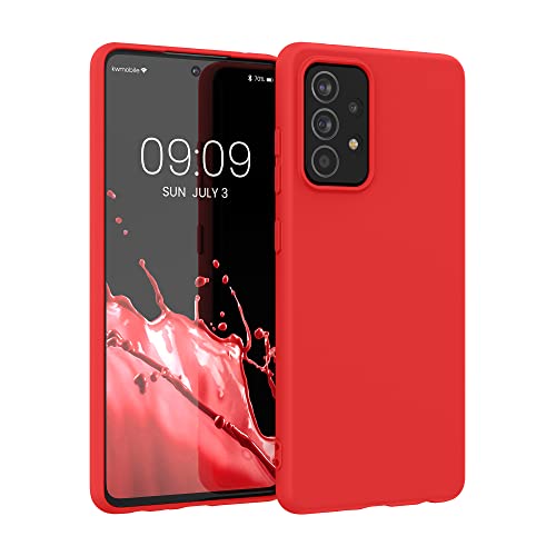 kwmobile Custodia Compatibile con Samsung Galaxy A52 / A52 5G / A52s 5G Cover - Back Case per Smartphone in Silicone TPU - Protezione Gommata - rosso fluo