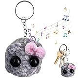 FRGITYGIFT Cute Sad Hamster Keyring, Kawaii Sad Hamster Meme Plush Toy, Handmade Sad Hamster Crochet Doll Keychains with Bow (1pcs music)