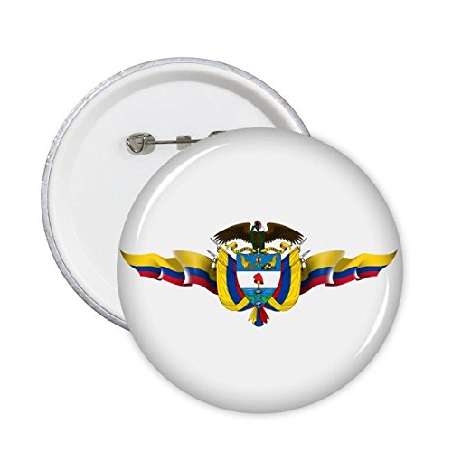 Cadeau badge de la Colombie boîte de 5 broches rondes souvenirs