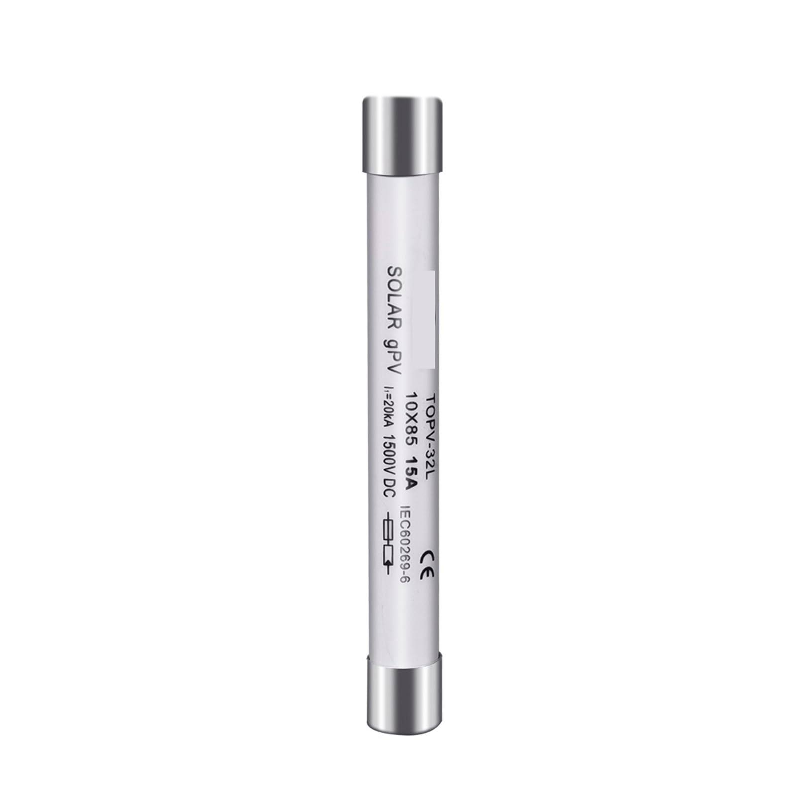 Bezpiecznik fotowoltaiczny 1500 V DC Wysokie napięcie 2A 3A 4A 10 A 15 A 20 A 25A 30A 35A 40A 50A 1 szt. (10 x 85 mm 20A, 1500 V 10 x 85 mm M)