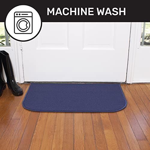 Washable Stain Resistant Kitchen Rugs With Latex Backing, Kitchen Mats For Floor, 20"X60" Blue, John Ritzenthaler Company #TOP5