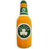 NBA Boston Celtics Beer Bottle Plush Dog & CAT Squeak Toy - Cutest Stadium SODA Bottle Snack Plush Toy for Dogs & Cats with Inner Squeaker & Beautiful Basketball Team Name/Logo