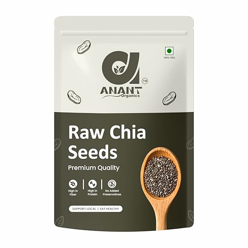 Image of Anant Organics Quality Chia Seeds | Rich in Protein, Fiber & Omega-3 | Raw & Unroasted Superfood | Gluten Free | 100% Natural | Vegan | 1 KG
