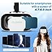 VR Headset for Phone with Controller,Virtual Reality Goggles,110° FOV VR Goggles, 3D Glasses Headset Helmets For VRs Game Video Movies Education Fit 4.7-6“ Screen(White+Black,Size:6.14*3.98*3.46inch)