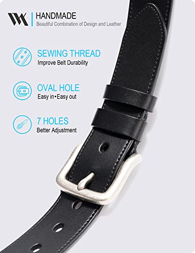 Wolfant Full Grain Leather Casual Belt For Jeans,100% Italian Real Solid Leather Workwear Belt #TOP2