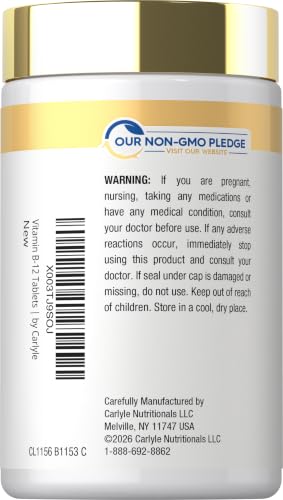 Carlyle B12 Vitamin 2000 mcg Sublingual Tablets