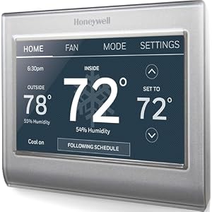 Honeywell Home RTH9585WF1004 Wi-Fi Smart Color Thermostat, 7 Day Programmab...