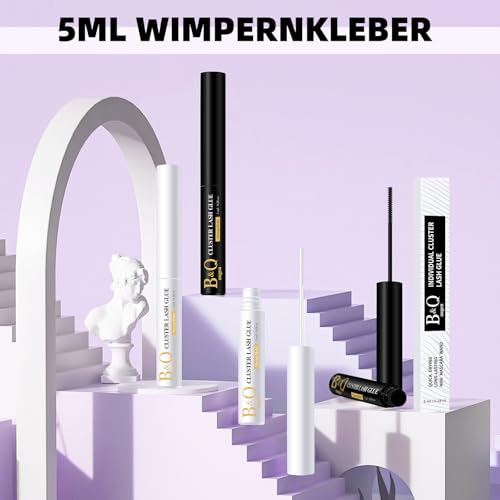 6. Bild von B&Qaugen Wimpern Kleber DIY für Wimpern Bond B&Q Schwarz Wimpernkleber für Wimpern Einzeln Wasserfest Wimpernkleber Sehr Stark Für Anfänger Lash Glue Heimwerken zu Hause (Black,5ml)