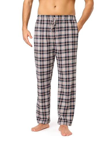 Preisvergleich Produktbild Timone Herren Schlafanzugshose Lang Pyjamahose aus Baumwolle Freizeithose Schlafhose Loungewearhose mit Taschen Nachtwäsche Hose für Herren Sleepwear TPP-001 (Muster-15 (9632101), L)